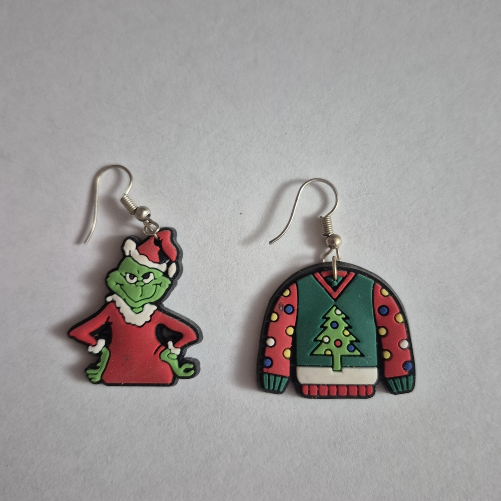 Christmas Grinch and Sweater Earrings